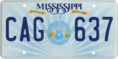 MS license plate CAG637