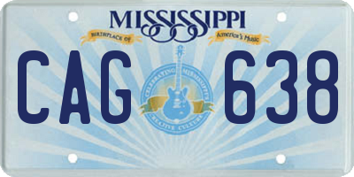MS license plate CAG638