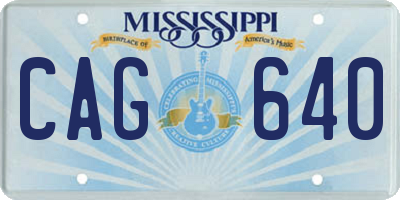 MS license plate CAG640