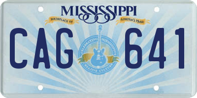 MS license plate CAG641