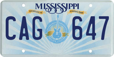 MS license plate CAG647