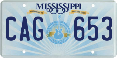 MS license plate CAG653