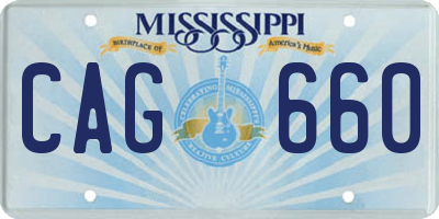MS license plate CAG660