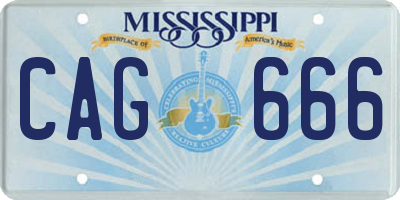 MS license plate CAG666