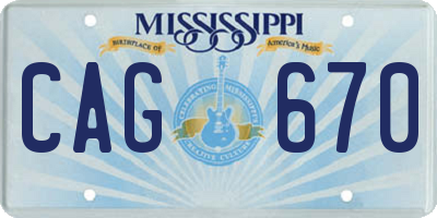 MS license plate CAG670