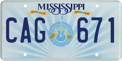 MS license plate CAG671