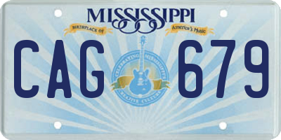 MS license plate CAG679