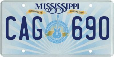 MS license plate CAG690