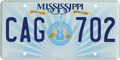 MS license plate CAG702