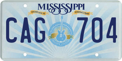 MS license plate CAG704