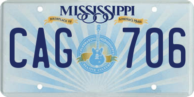 MS license plate CAG706