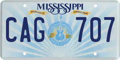 MS license plate CAG707