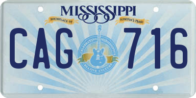 MS license plate CAG716