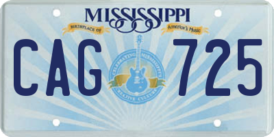 MS license plate CAG725