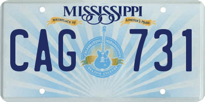 MS license plate CAG731