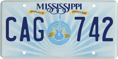 MS license plate CAG742