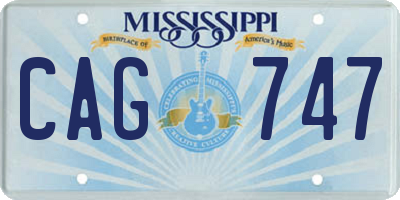 MS license plate CAG747