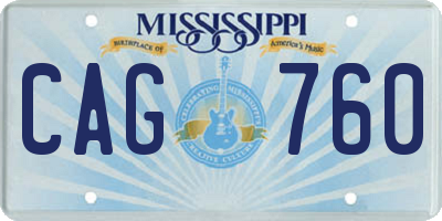 MS license plate CAG760