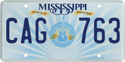 MS license plate CAG763