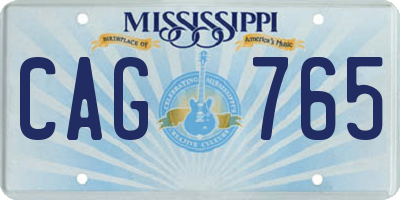MS license plate CAG765