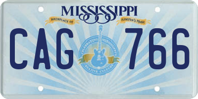 MS license plate CAG766