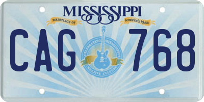 MS license plate CAG768