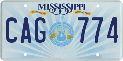 MS license plate CAG774