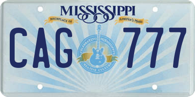 MS license plate CAG777