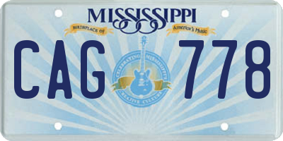 MS license plate CAG778