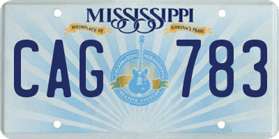 MS license plate CAG783