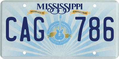 MS license plate CAG786