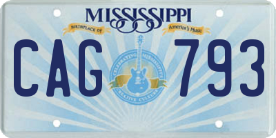 MS license plate CAG793