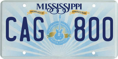 MS license plate CAG800