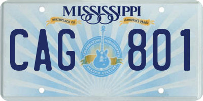 MS license plate CAG801
