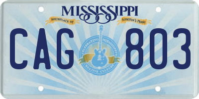 MS license plate CAG803