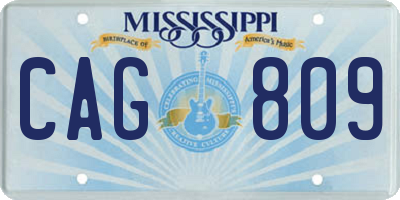 MS license plate CAG809