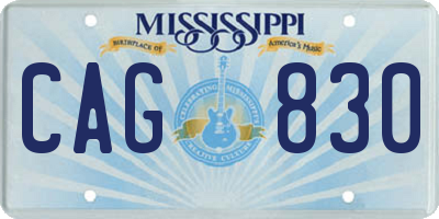 MS license plate CAG830