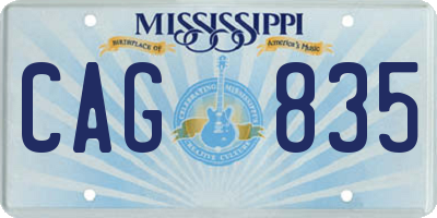 MS license plate CAG835