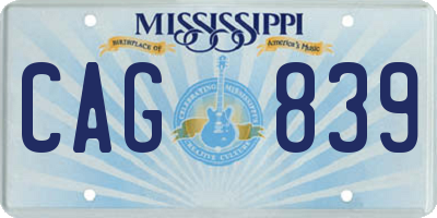 MS license plate CAG839