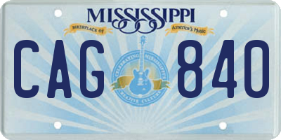 MS license plate CAG840