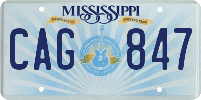 MS license plate CAG847
