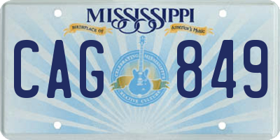 MS license plate CAG849