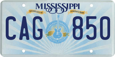 MS license plate CAG850