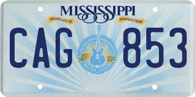 MS license plate CAG853