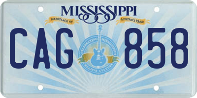 MS license plate CAG858