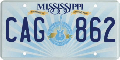 MS license plate CAG862