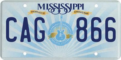 MS license plate CAG866