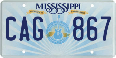 MS license plate CAG867