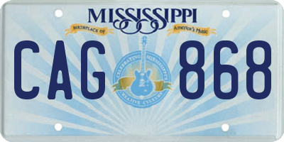 MS license plate CAG868