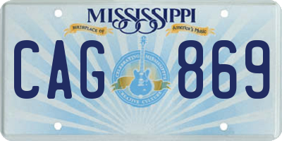 MS license plate CAG869